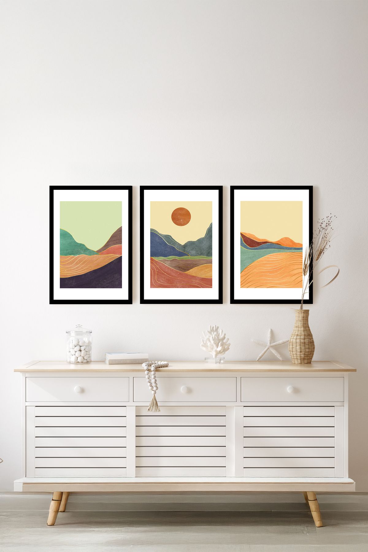 artflow 3 Parça Çerçeve Görünümlü Mdf Tablo Seti