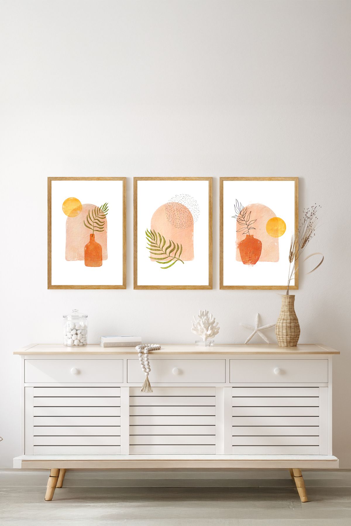 artflow 3 Parça Çerçeve Görünümlü Mdf Tablo Seti