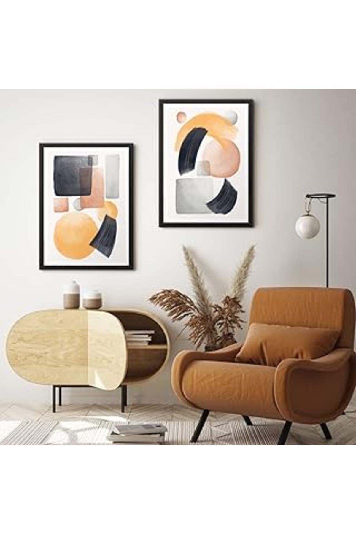 NETWORK ART Tabloshop Soyut Çerçeveli Poster Tablo Seti 26 X 35Cm (2 Adet)