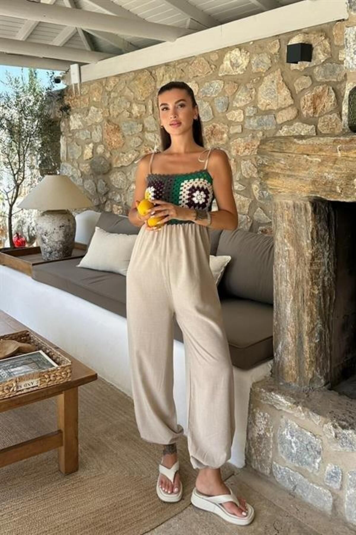 modamtn Jasmin Süzüneli Keten Tulum 1280-08