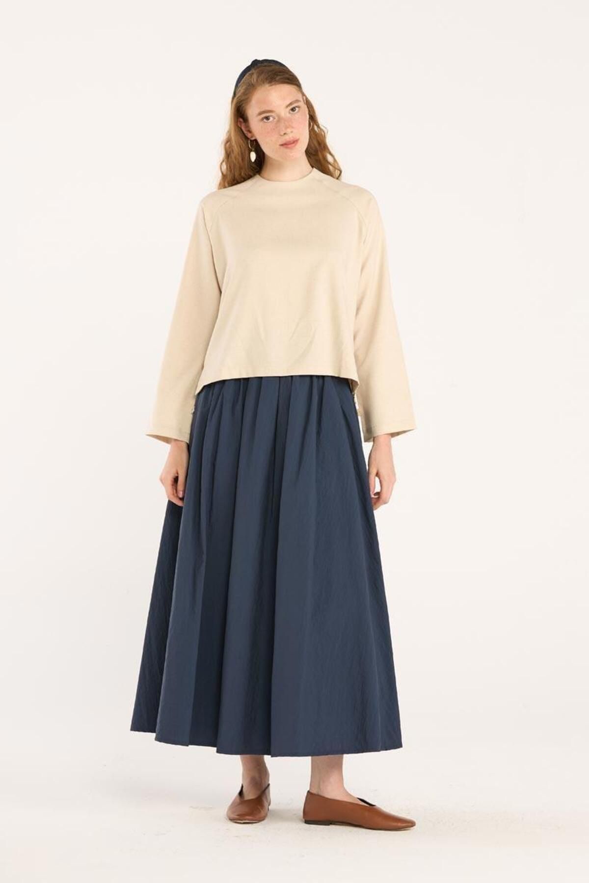 ALYOSHA FASHION Kısa Bluz Bej
