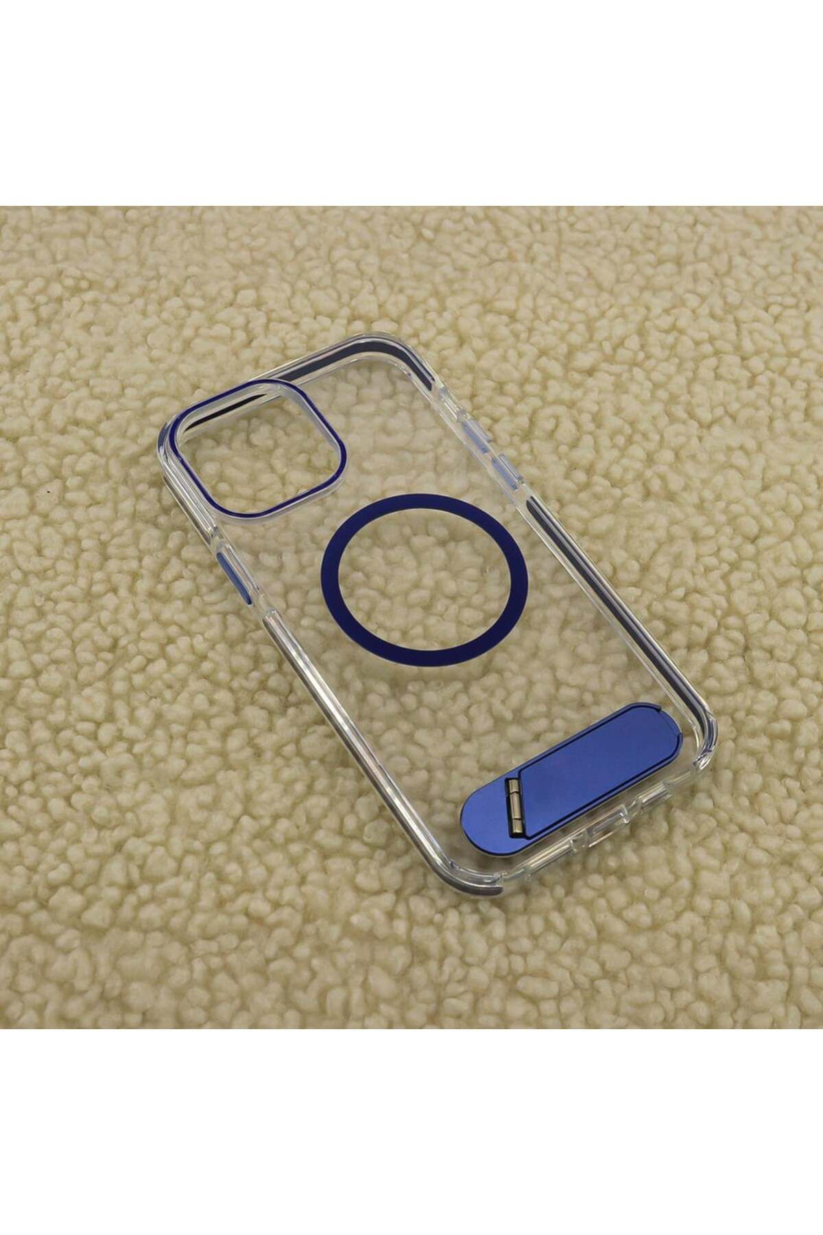 Case&Case iPhone 12 / 12 Pro Uyumlu Standlı Şeffaf Görünümlü Magsafe Kılıf