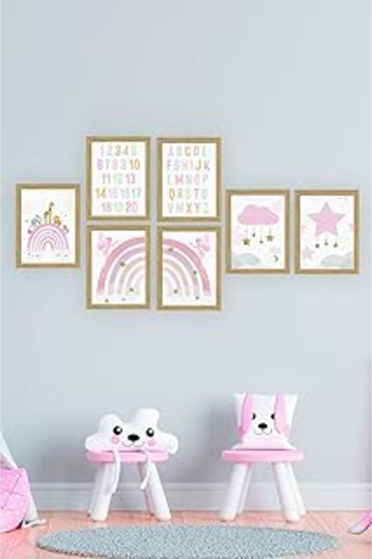 Pazarcan Artavessa 7 Parça Çerçeve Görünümlü Mdf Tablo Seti