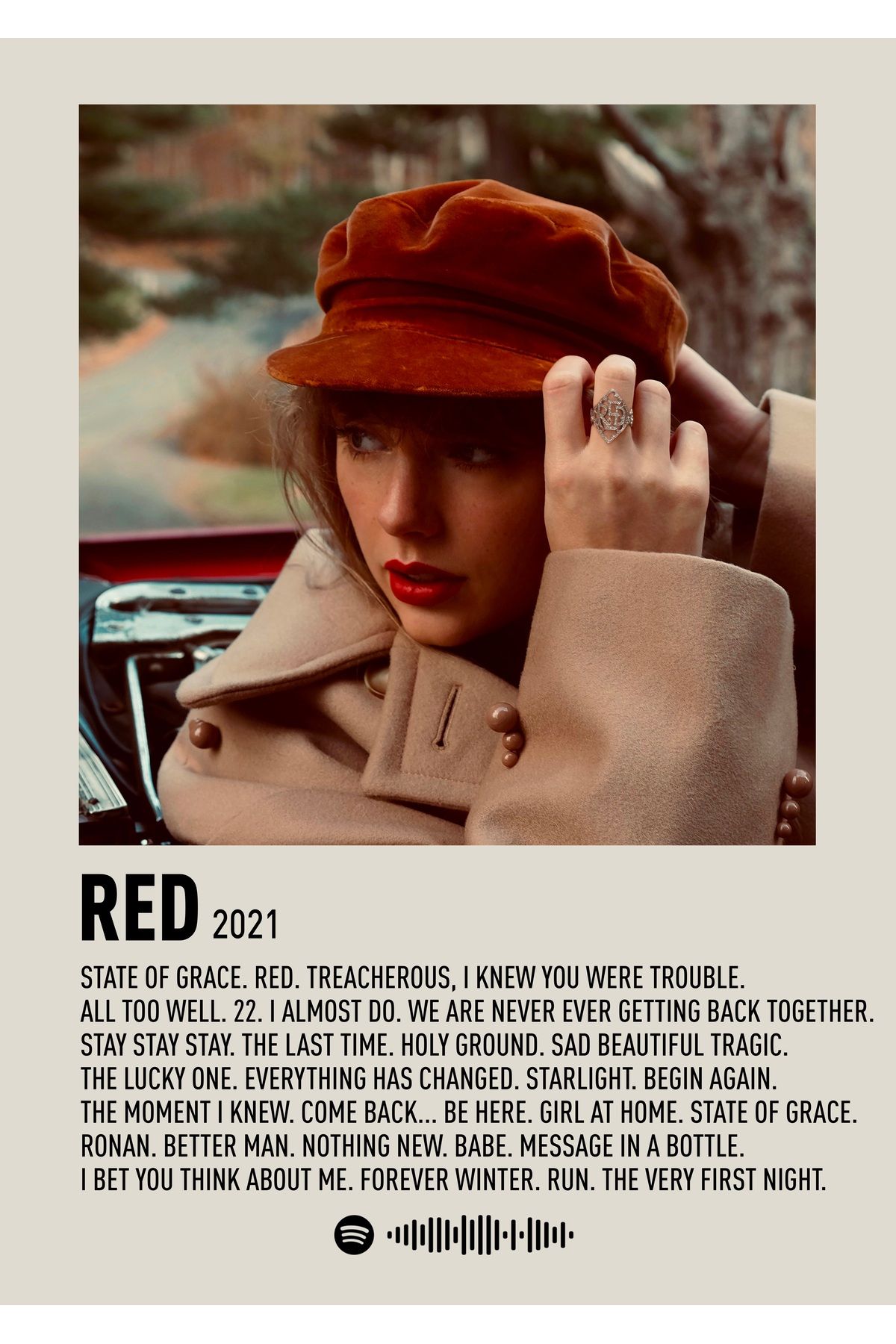 512 STORE Taylor Swift Albüm Tablo Çerçevesiz Poster Spotify Temalı