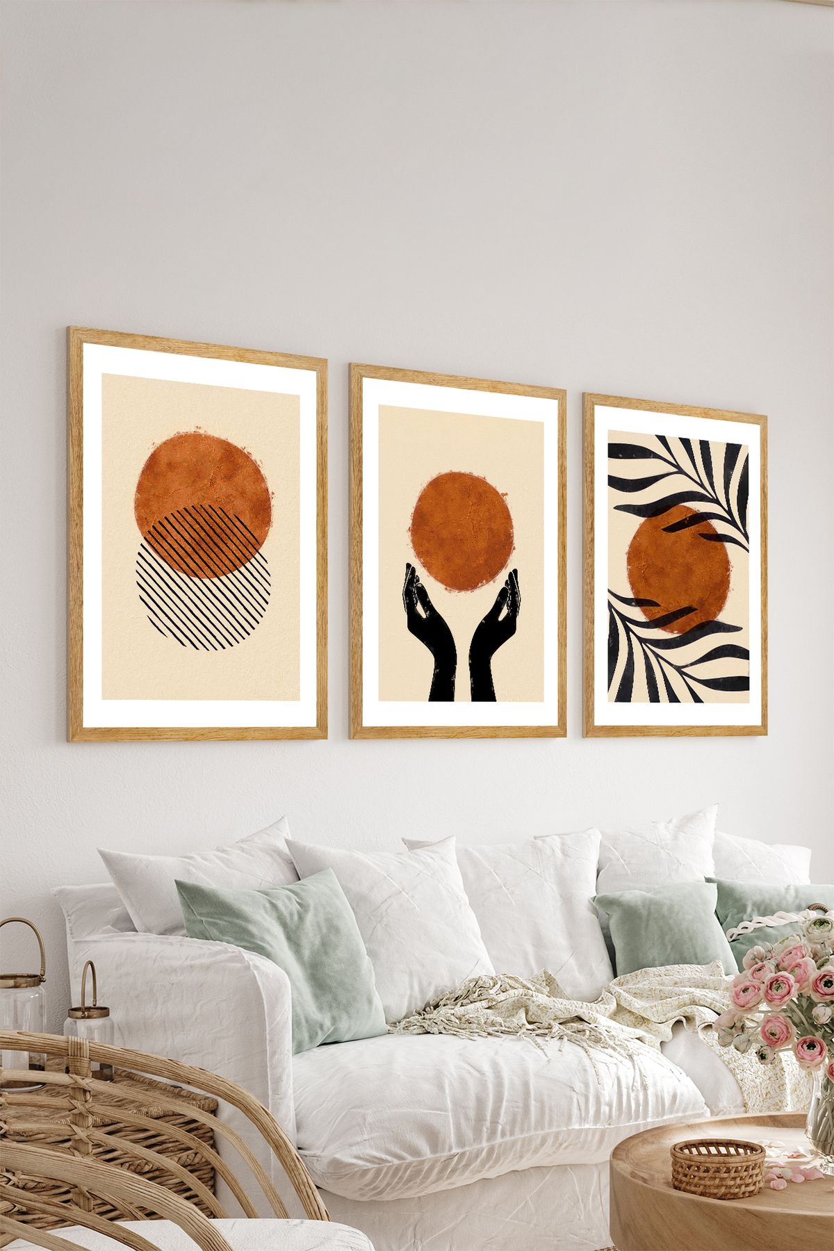 artflow 3 Parça Çerçeve Görünümlü Mdf Tablo Seti