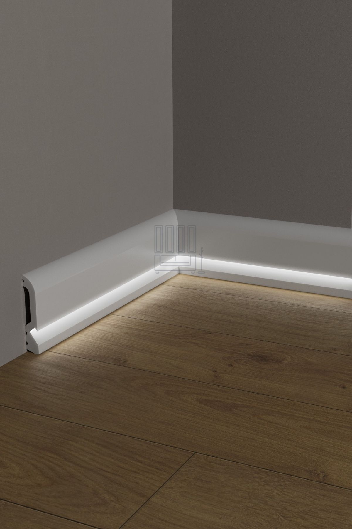 10cm Ledli Süpürgelik Bir Boy 120 cm Beyaz Polimer Boyanabilir, Suya Dayanıklı, Ev Duvar Dekorasyonu