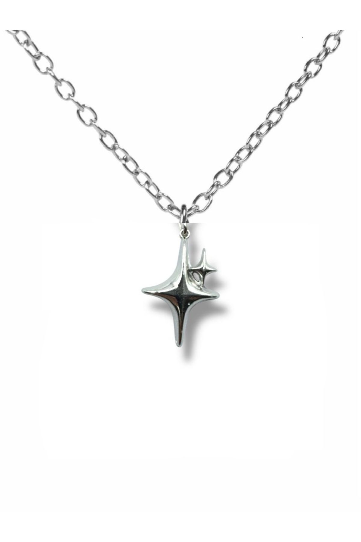 Herşey Nota Shiny Star Unisex Kolye – Parlak Yıldızın Işıltılı Gücü - 60 Cm Zincirli
