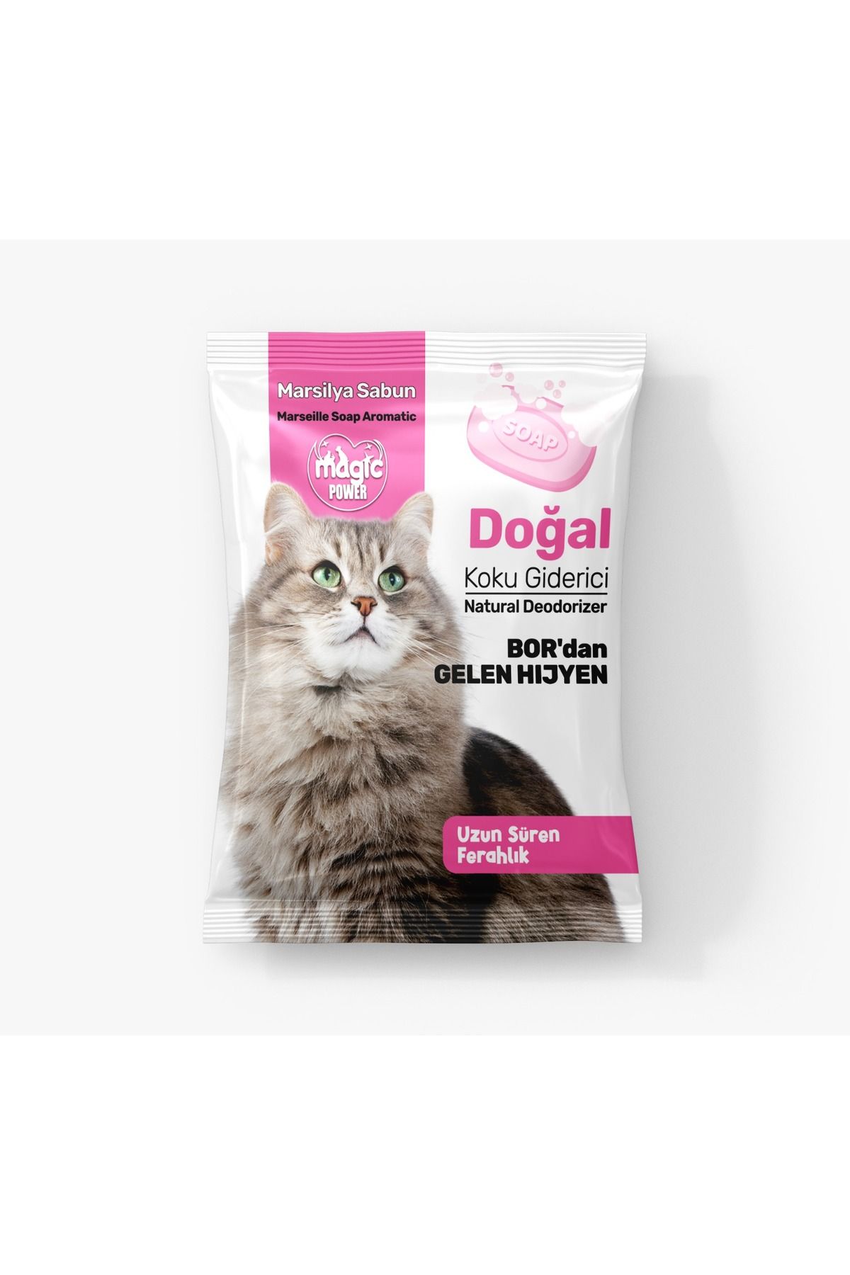 Magic Power Sabun Aromalı Kedi Kumu Koku Giderici 25g Şase | Bor & Aktif Karbon | Doğal ve Hijyenik Formül