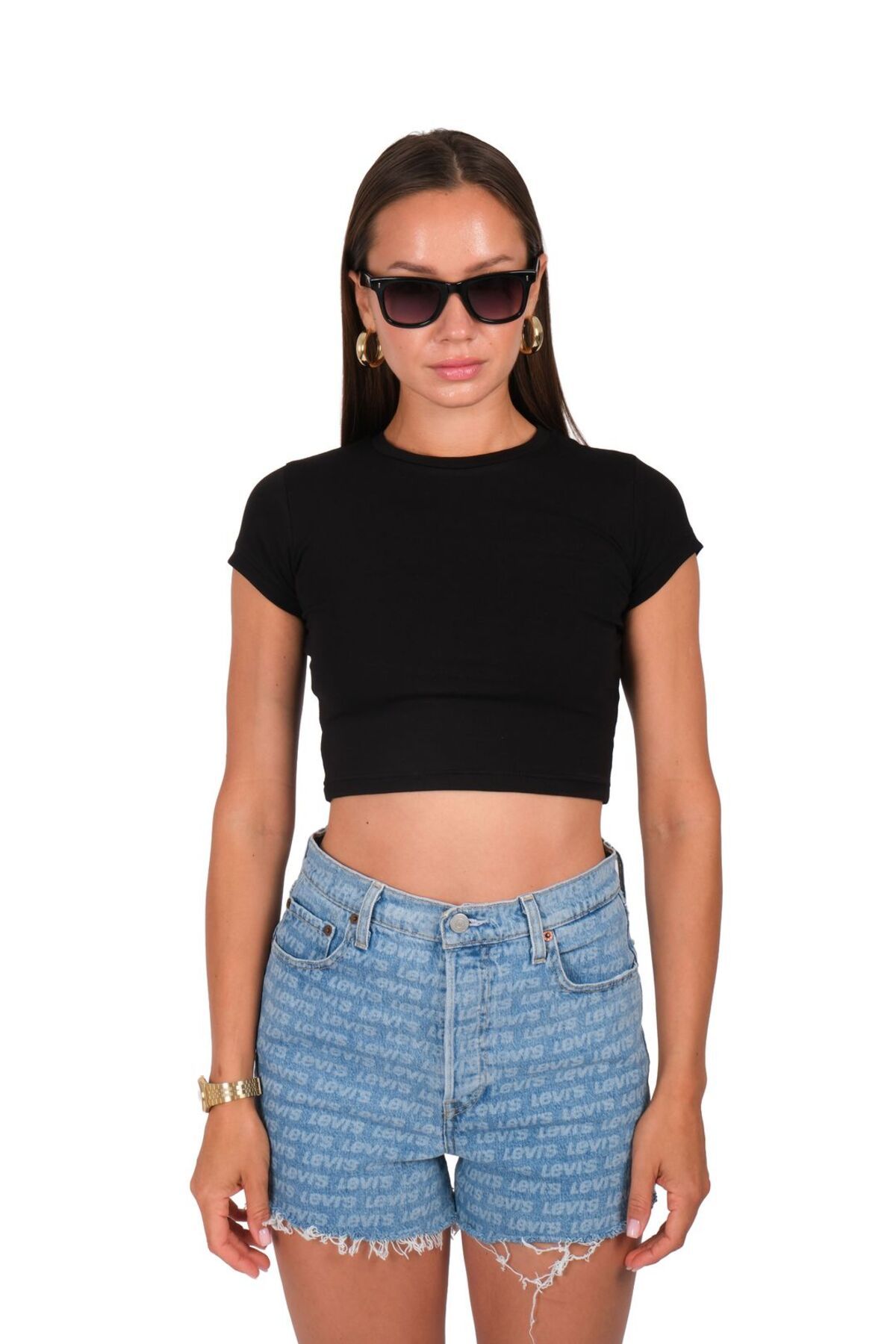 Coredra Kadın Basic Baby Tee - C523