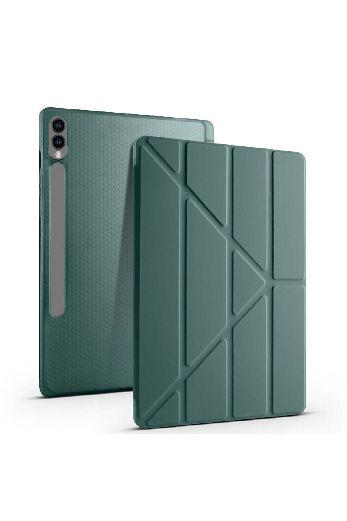 kılıffuarı Samsung Galaxy Tab S10 FE Plus 13.1 inç Kılıf Kalem Bölmeli Katlanabilir Standlı PU Deri Yumuşak