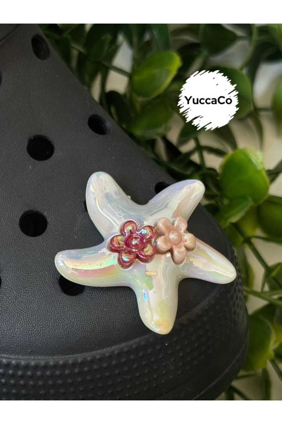 Crocs Yansımalı Deniz Yıldızı 3D Terlik Süsü/Üç Boyutlu Yıldızlı Terlik Charmı/Denizyıldızı Jibbitz