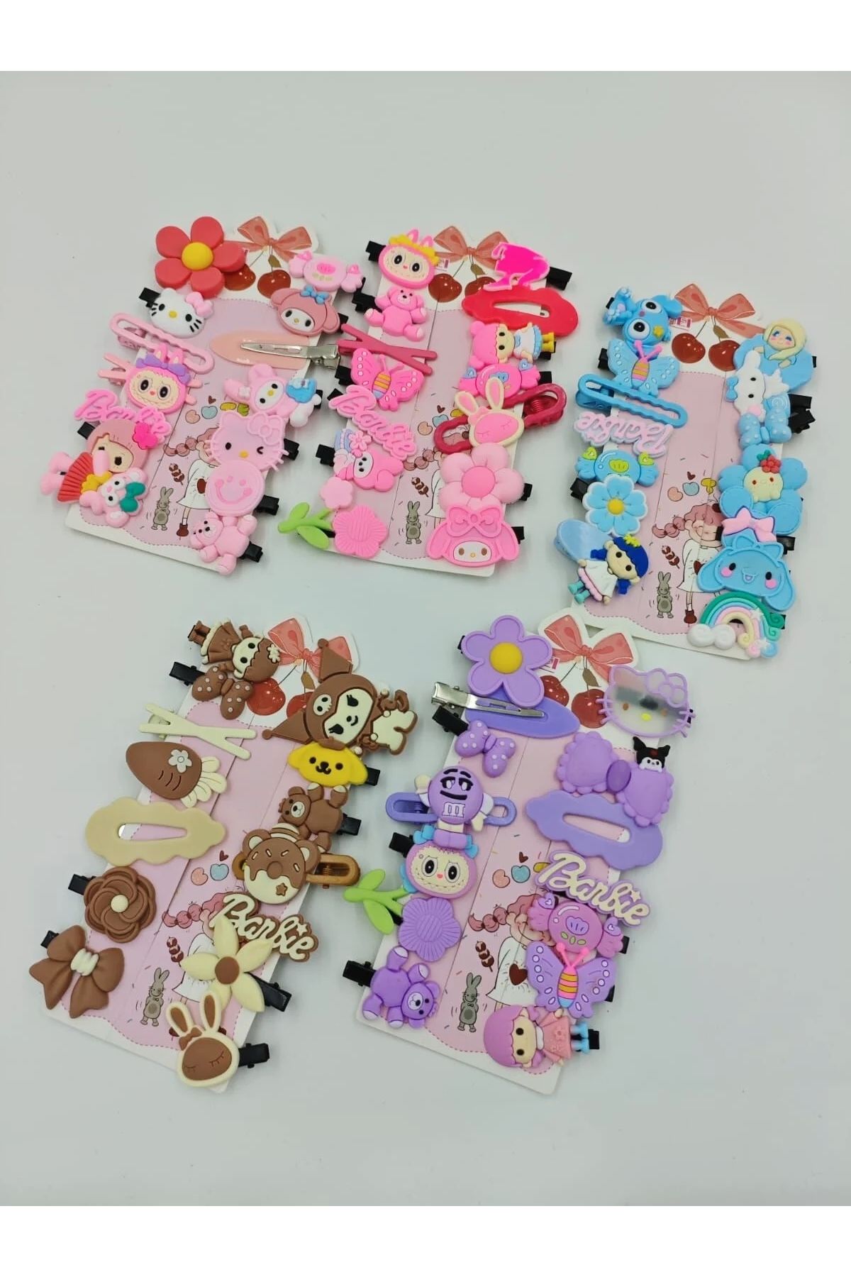 Zehra Aksesuar 14'lü kartlı sanrio kawaii karakterli toka seti
