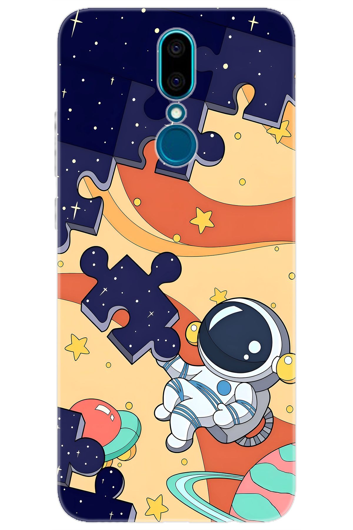 Ceppare Vestel Venüs V7 Uyumlu Kılıf Desen Baskılı Silikon Astronot STK:646 CP-nUZYVF2