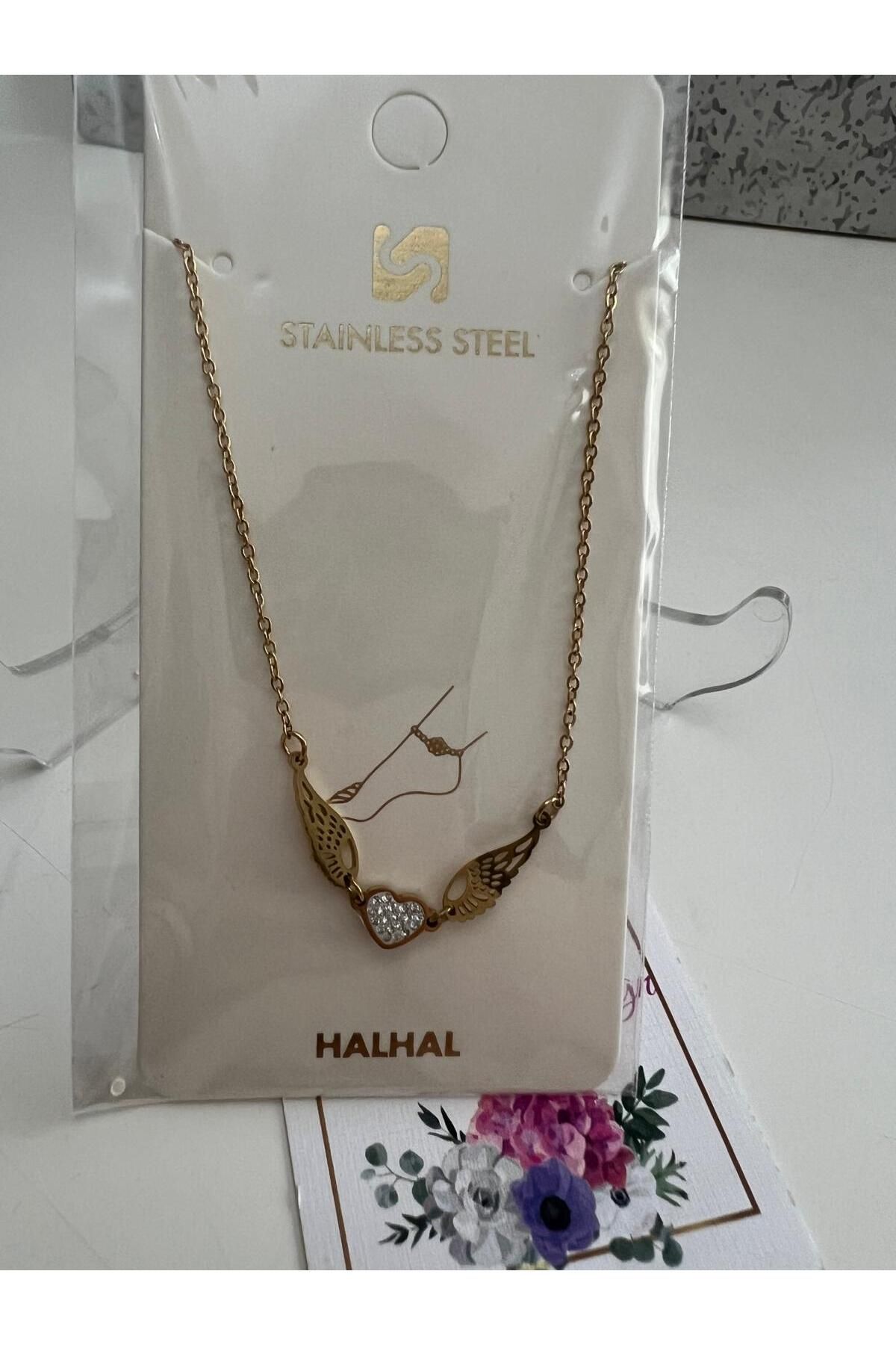 bettin tasarım Melek Kanatlı Çelik Halhal