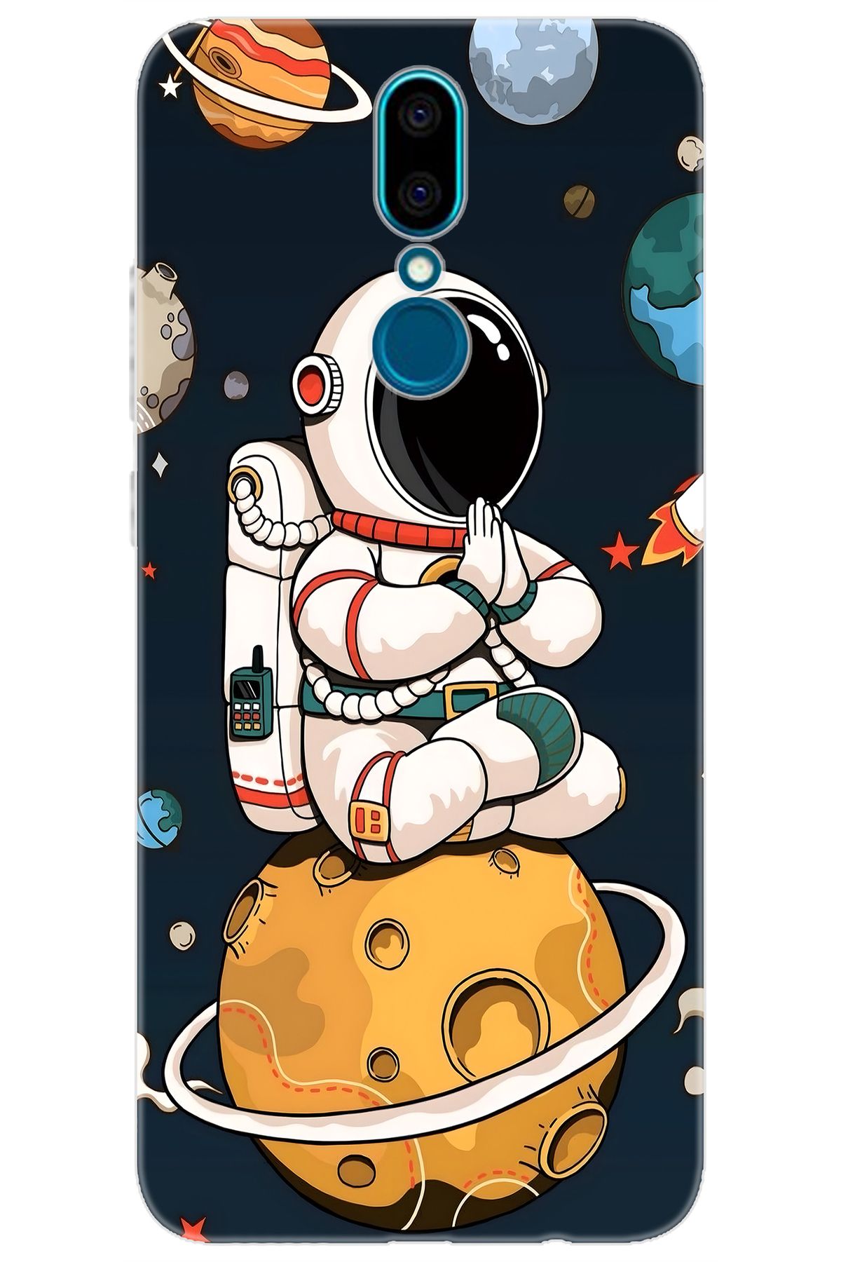 Ceppare Vestel Venüs V7 Uyumlu Kılıf Desen Baskılı Silikon Astronot STK:695 CP-Si4tksg