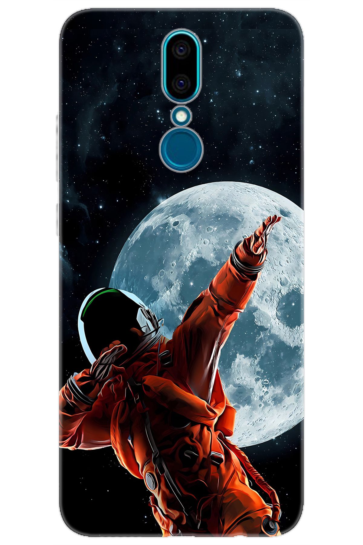 Ceppare Vestel Venüs V7 Uyumlu Kılıf Desen Baskılı Silikon Astronot STK:674 CP-SIQFT7r