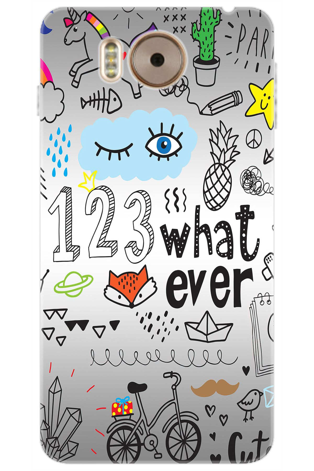 Ceppare Vestel Venüs V3 5580 Uyumlu Kılıf Desen Baskılı Silikon 123WHAT Ever STK:334 CP-gHRjY7Z