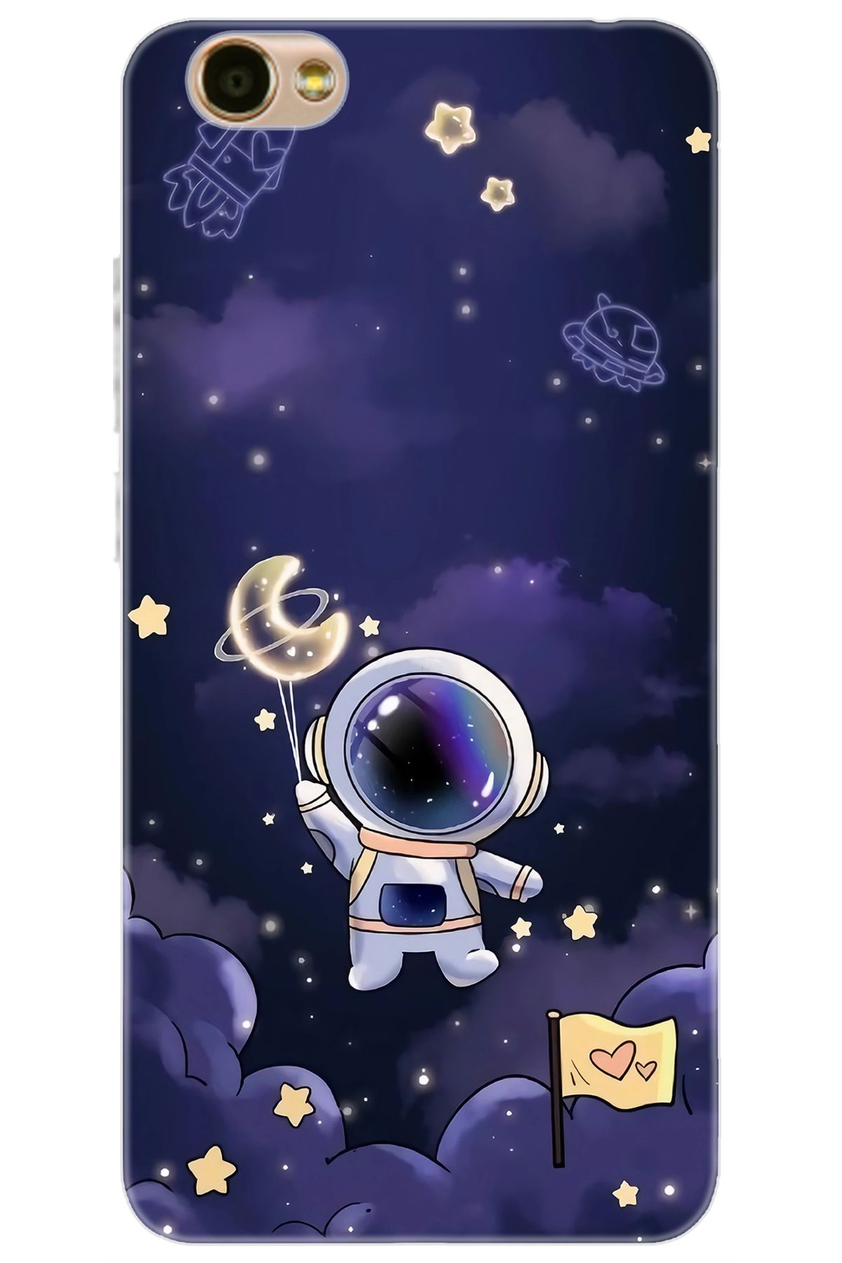 Ceppare Vestel Venüs E3 Uyumlu Kılıf Desen Baskılı Silikon Astronot STK:738 CP-coUGClo