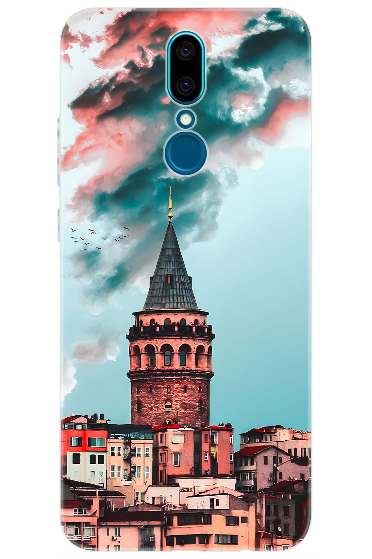 Ceppare Vestel Venüs V7 Uyumlu Kılıf Desen Baskılı Silikon Galata Kulesi STK:688 CP-QCNxQbR