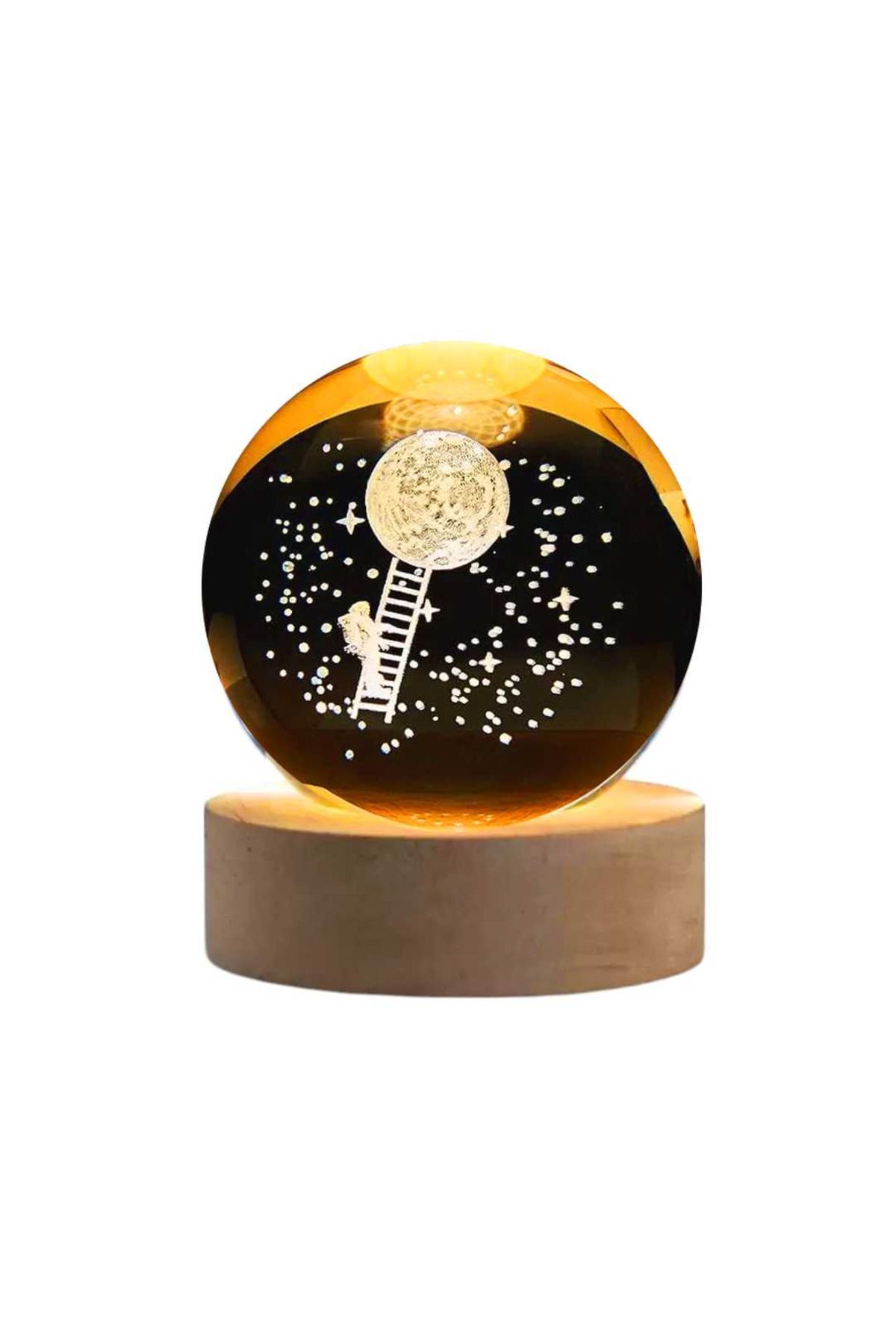 Art Tone YLZ CAM TOP KÜRE 7170-2-O MERDİVENLİ ASTRONOT IŞIKLI USB APARATLI ORTA
