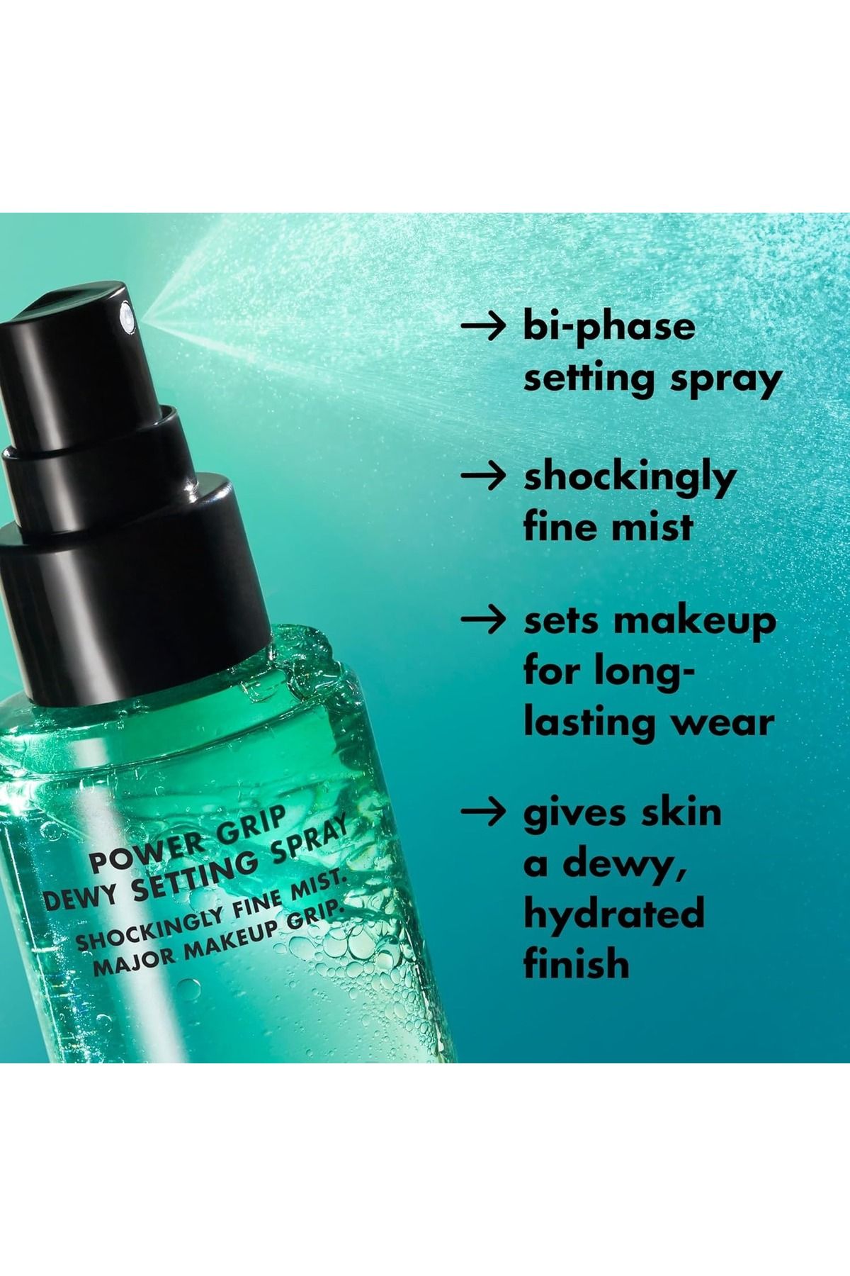Alf-Dewy Power Grip Setting Spray Ultra-smooth, long-lasting formula locks in makeup for a wet finish 5