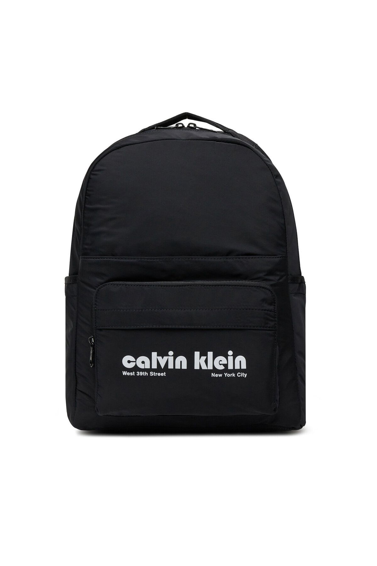 Calvin Klein Erkek Logo Baskılı Fermuarlı Ön Bölmeli Geniş İç Hacimli Siyah Sırt Çantası LV04G3162G-UB1