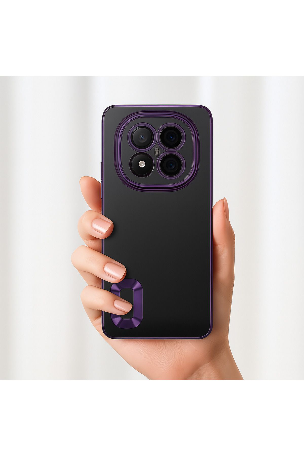 Rivor Xiaomi Redmi Note 14 Pro 4G Kılıf Kamera Korumalı Kenarları Renkli Şeffaf Logo Gösteren Parlak Kapak