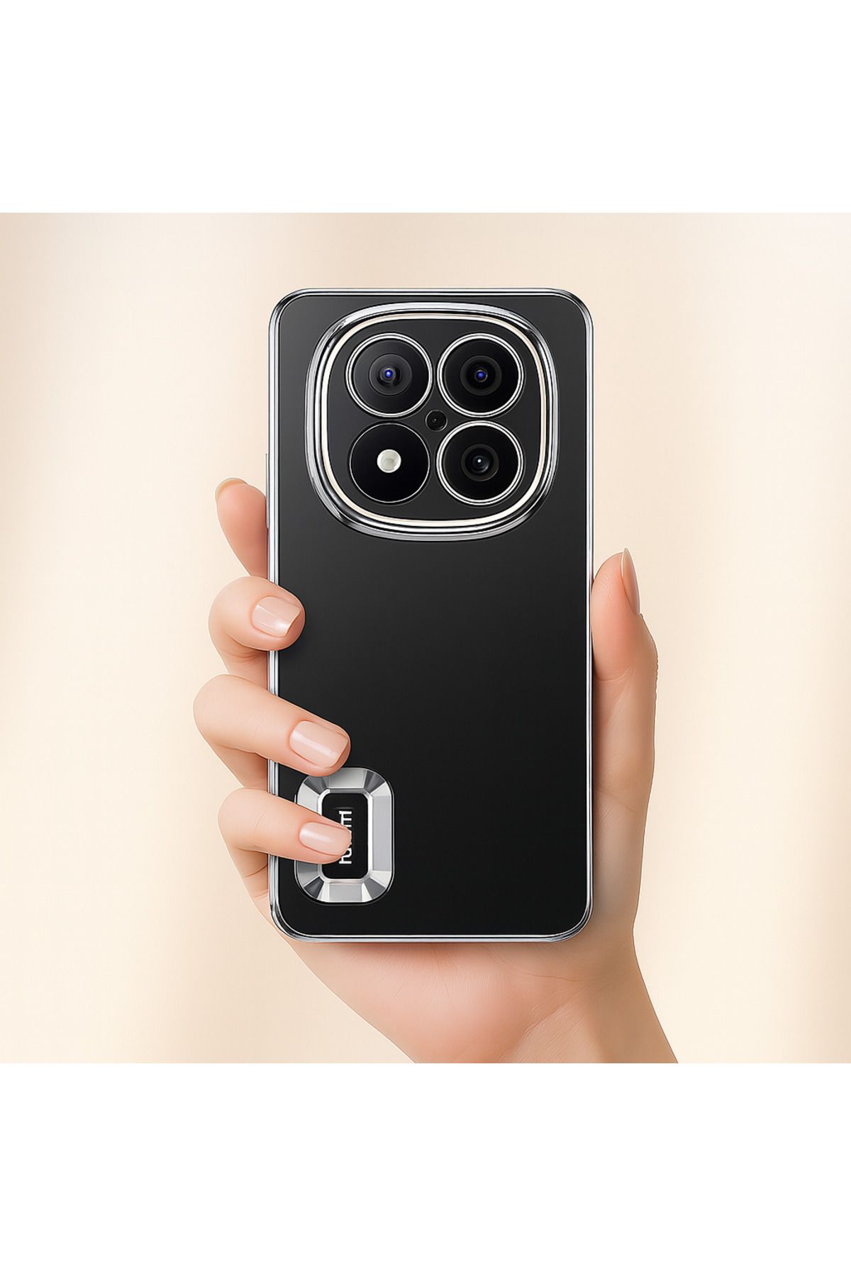 Rivor Xiaomi Redmi Note 14 Pro 4G Kılıf Kamera Korumalı Kenarları Renkli Şeffaf Logo Gösteren Parlak Kapak