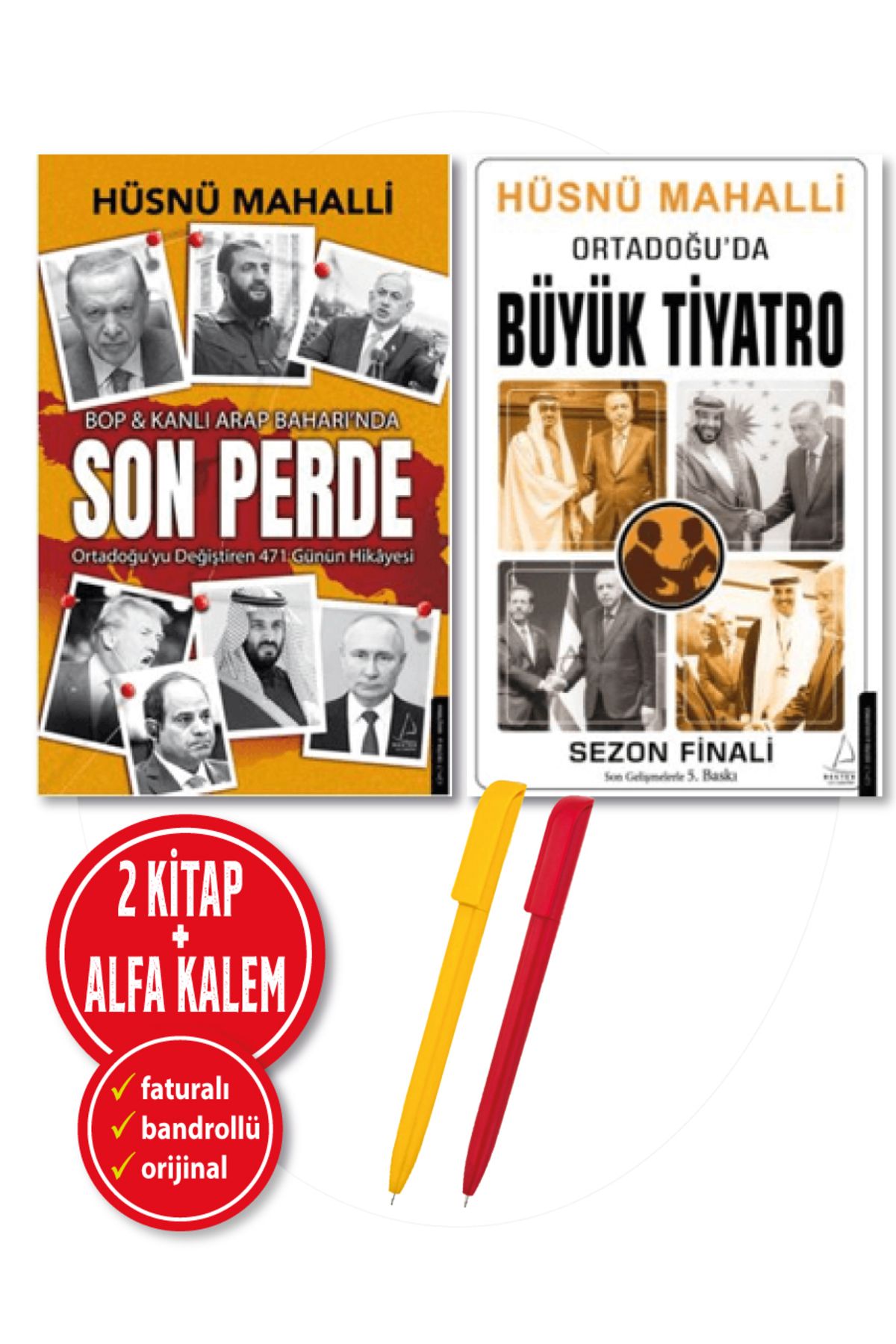 Destek Yayınları Alfa Kalem+ Hüsnü Mahalli 2 Kitap YENİ Son Perde BOP Kanlı Arap Baharında+Ortadoğu'da Büyük Tiyatro