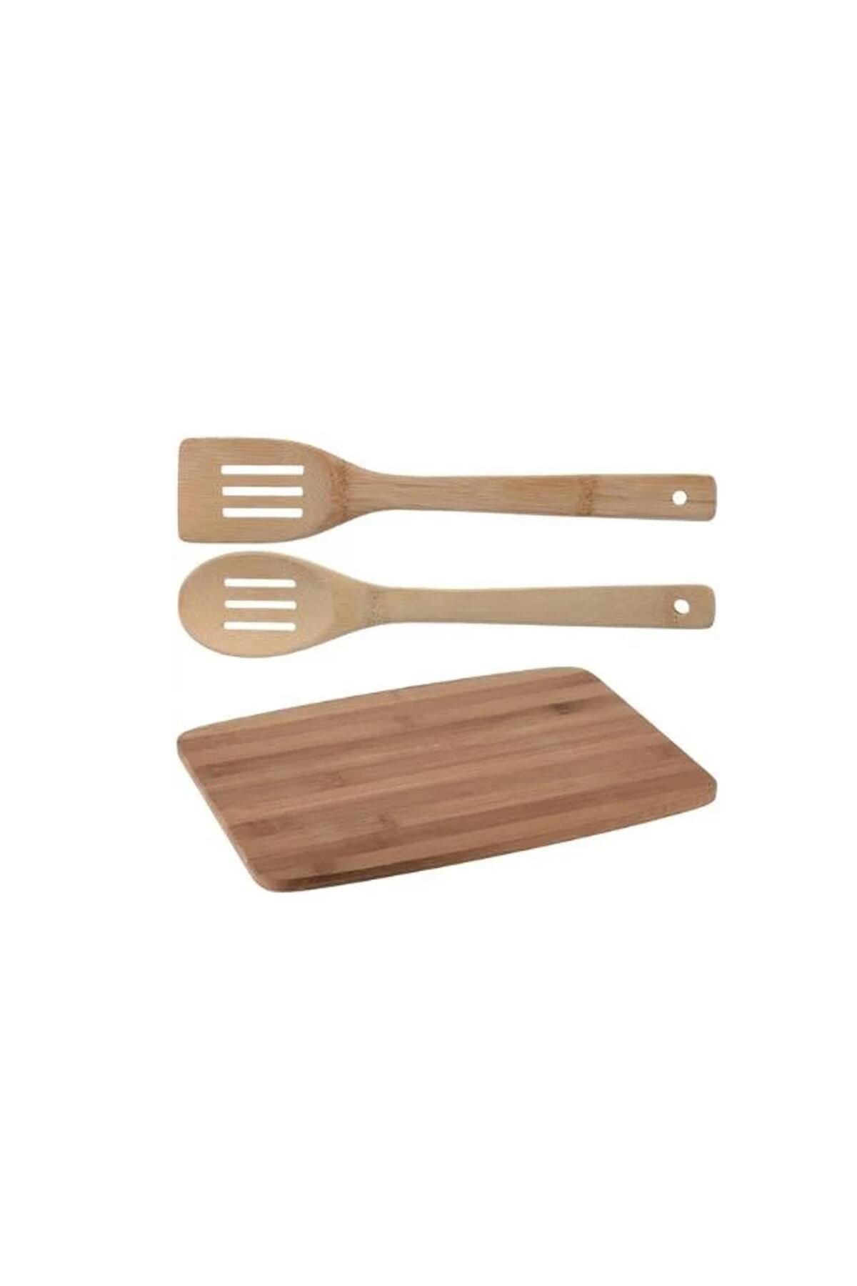 Progarden Kesme Tahtası Bambu Ve 2Li Servis Kaşığı 33*23cm