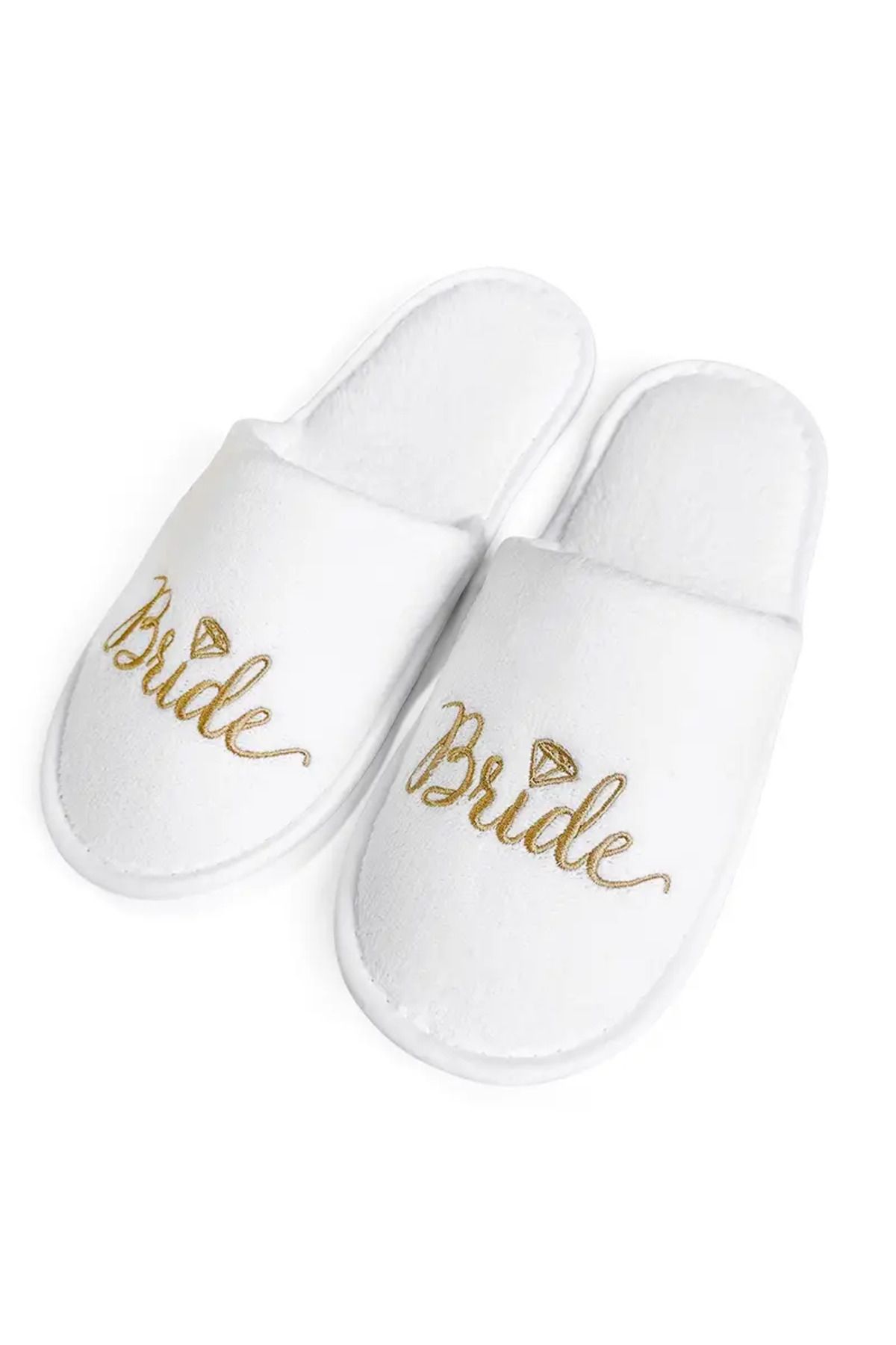 CUGYPARTY BRİDE TERLİK BEYAZ GOLD YAZILI