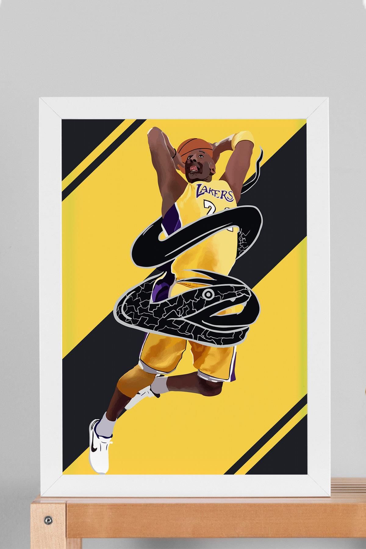 Saturn Kobe Bryant Çerçeveli Tablo - Basketbol NBA Posteri Tablo