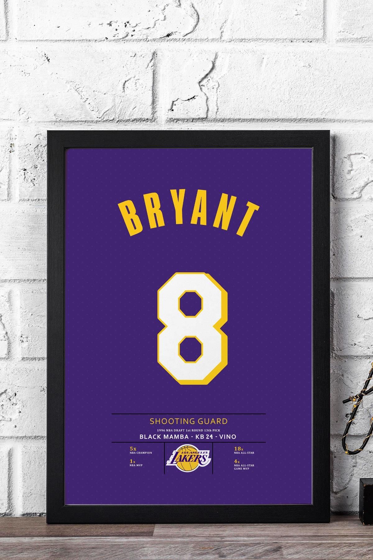 Saturn Kobe Bryant Forma Çerçeveli Tablo - NBA Los Angeles Lakers Jersey