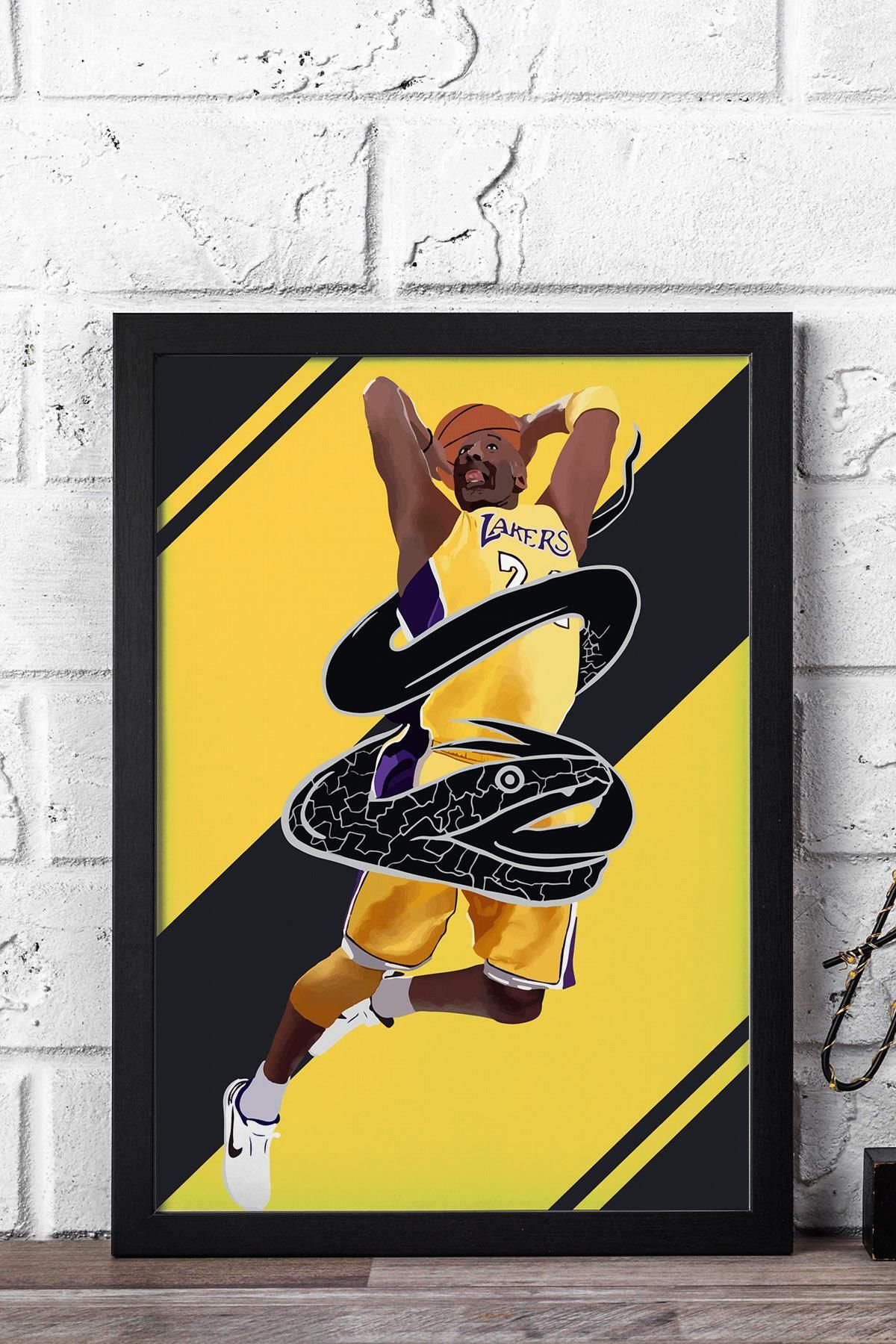 Saturn Kobe Bryant Çerçeveli Tablo - Basketbol NBA Posteri Tablo