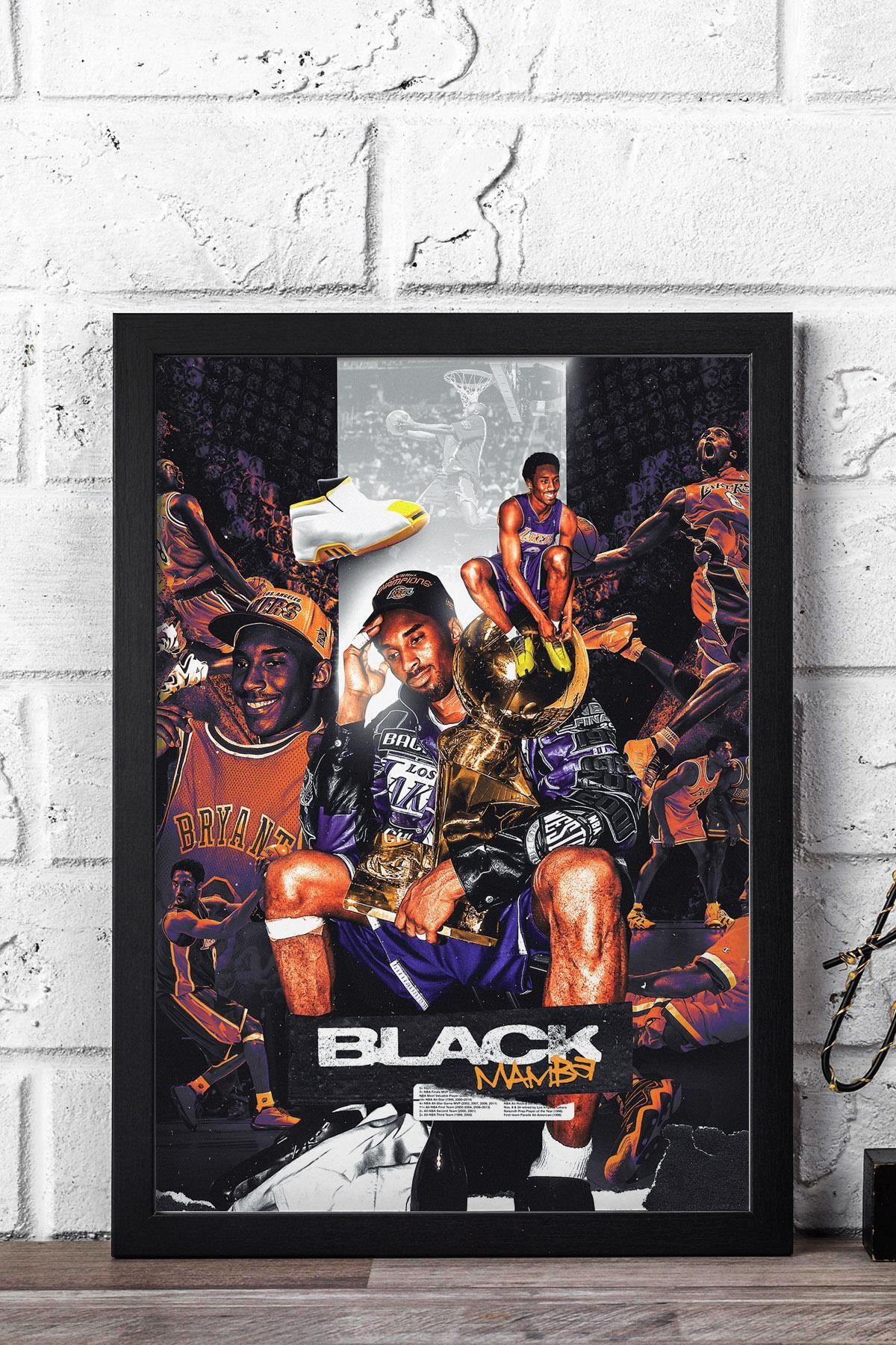 Saturn Kobe Bryant Çerçeveli Tablo - Black Mamba NBA Posteri Tablo