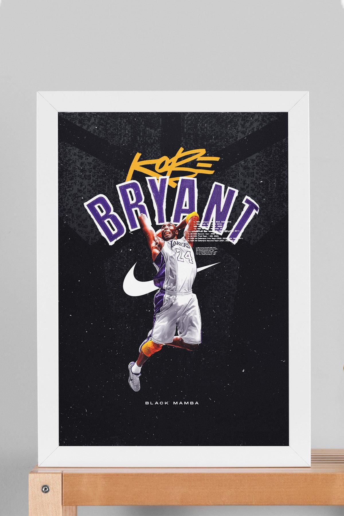 Saturn Kobe Bryant Çerçeveli Tablo - Los Angeles Lakers NBA Posteri Tablo