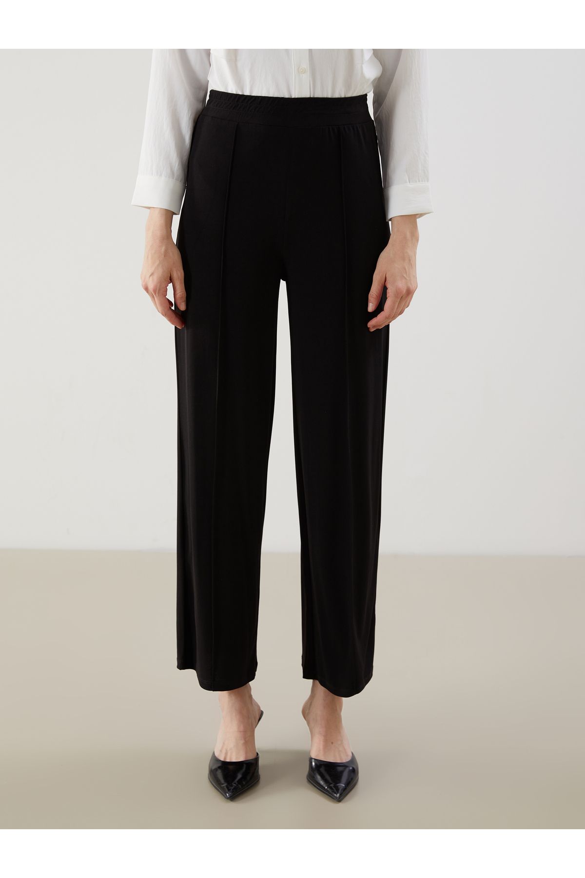 LC Waikiki-Pantaloni de damă cu talie elastică cu picioare largi 2