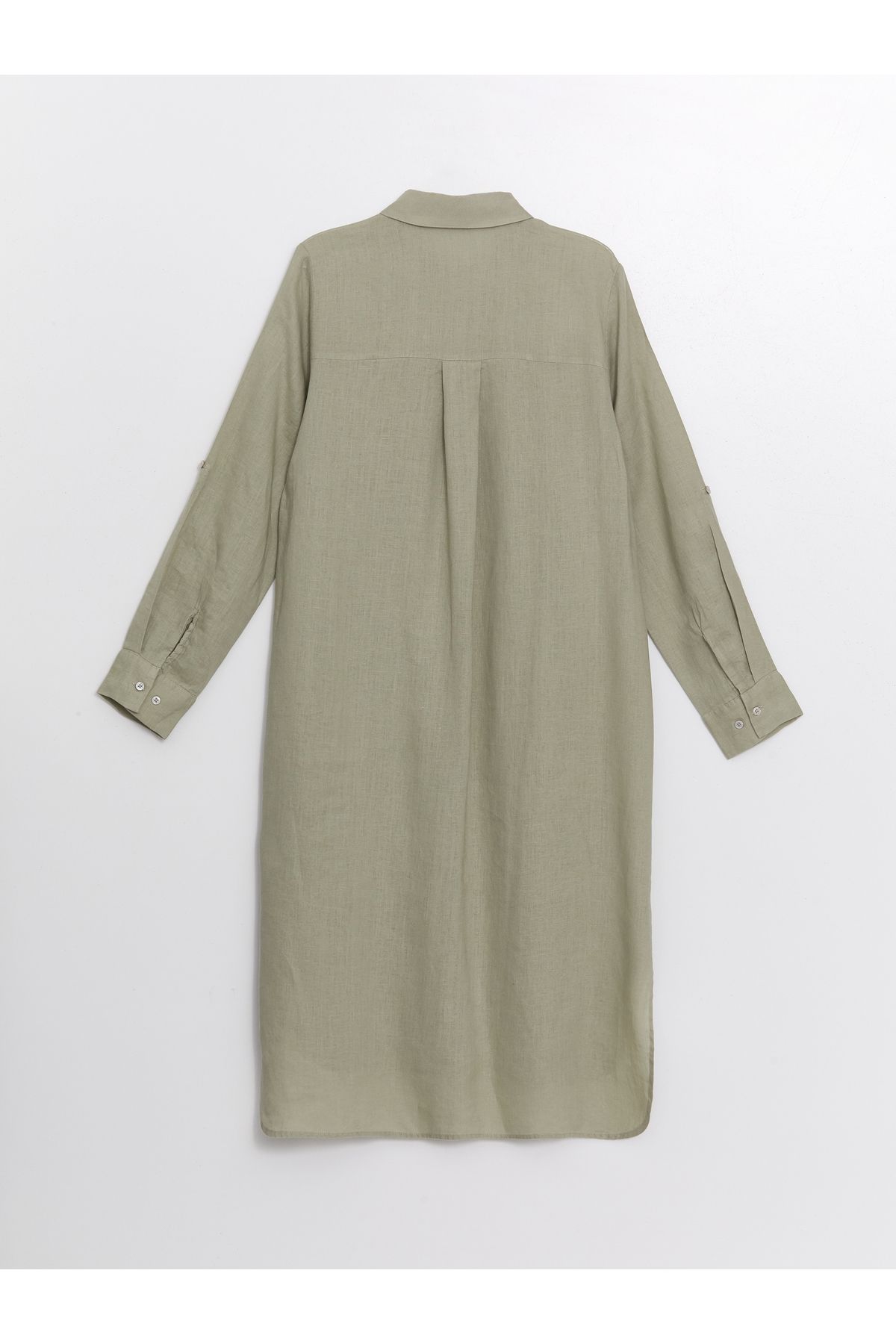 LC Waikiki-Plain Oversize Linen Women's Shirt Tunic 7