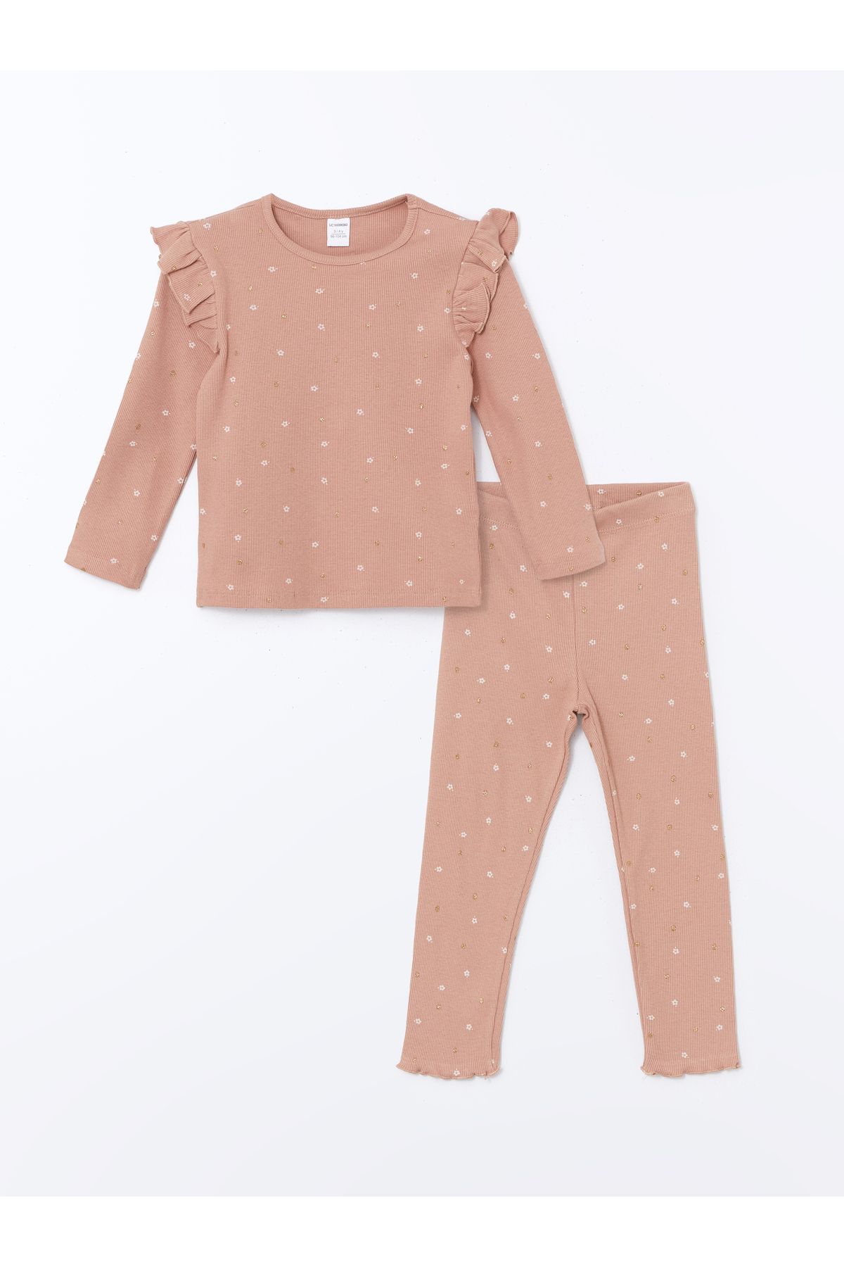 LC Waikiki-Mädchenbluse und Leggings mit Rundhalsausschnitt, 2er-Pack 3