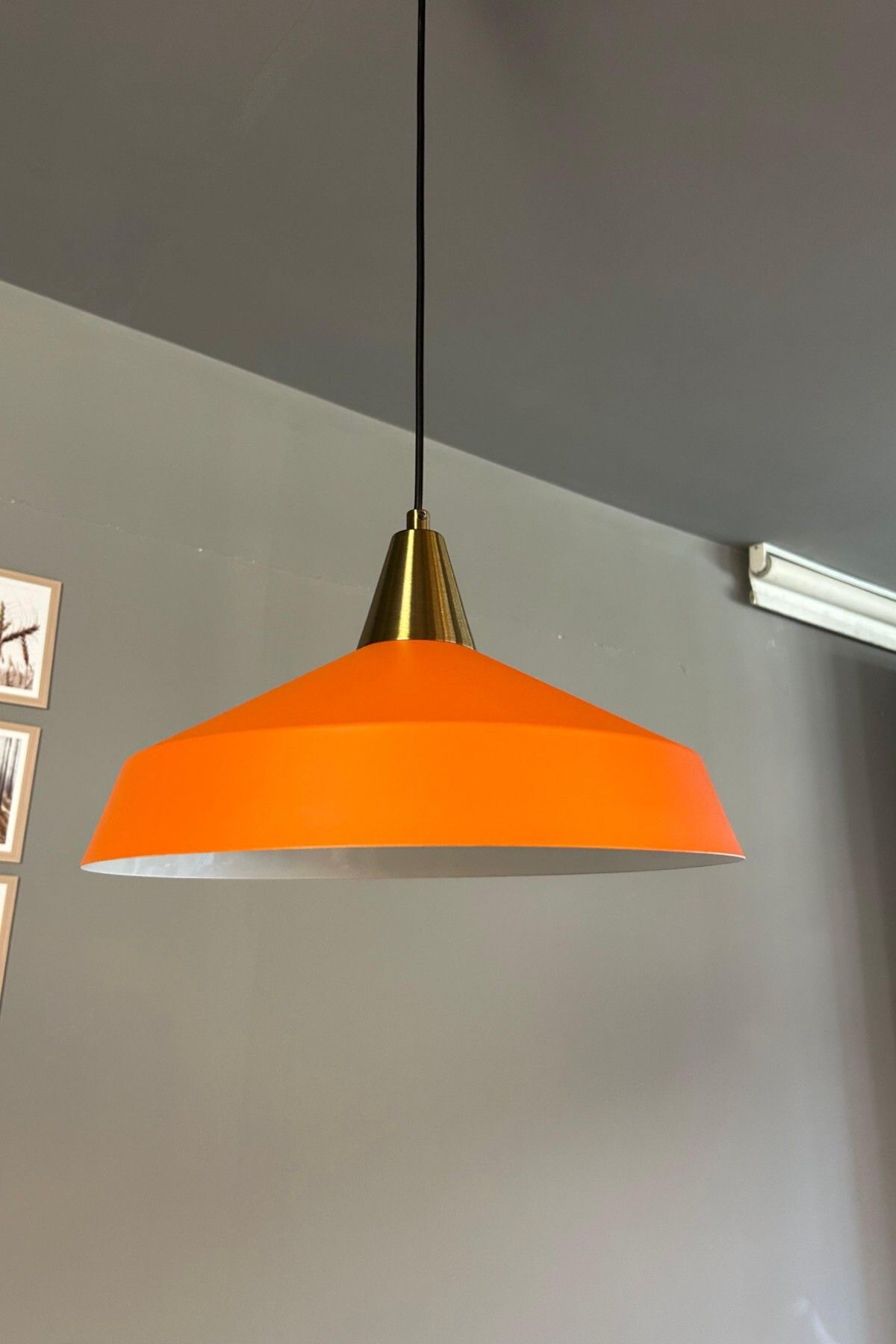 Bamyum Lema Turuncu Tekli Avize Eskitme Huni Başlık Sarkıt Lamba Restoran Cafe Salon Avizeleri