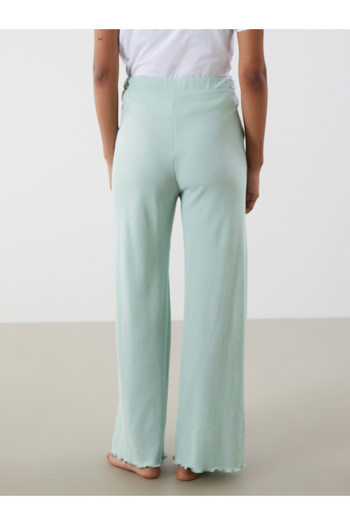 LC Waikiki-Partea de jos de pijama de damă cu textura elastică 4
