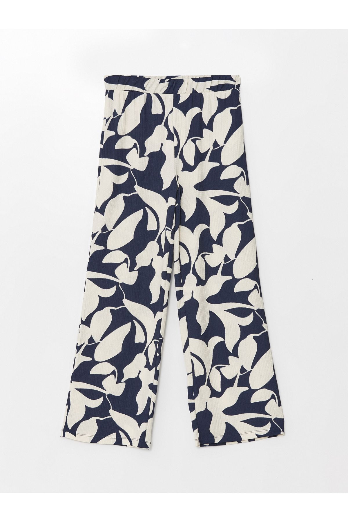 LC Waikiki-Pantaloni de damă cu model cu picioare largi, cu talie elastică 5