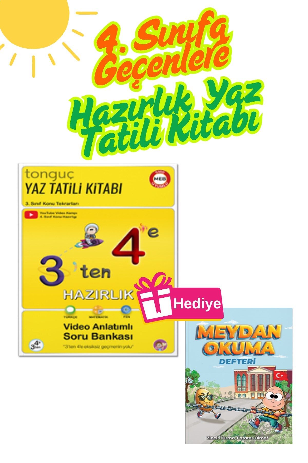 Tonguç Yayınları Tonguç Akademi Meydan Okuma Kitabı Hediyeli 3'ten 4'e Hazırlık Yaz Tatili Kitabı