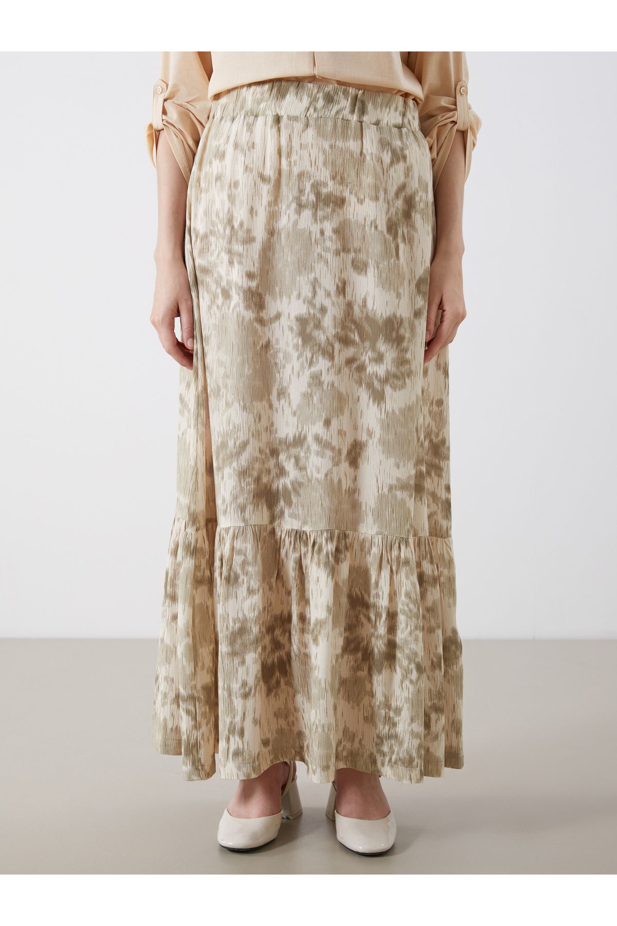 LC Waikiki-Patterned Pleated Skirt with Elastic Waist 2