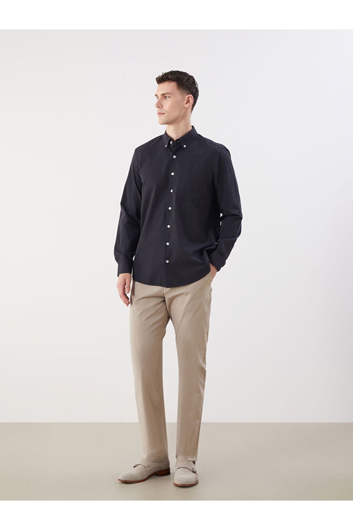 LC Waikiki Bej Standart Kalıp Gabardin Erkek Chino Pantolon