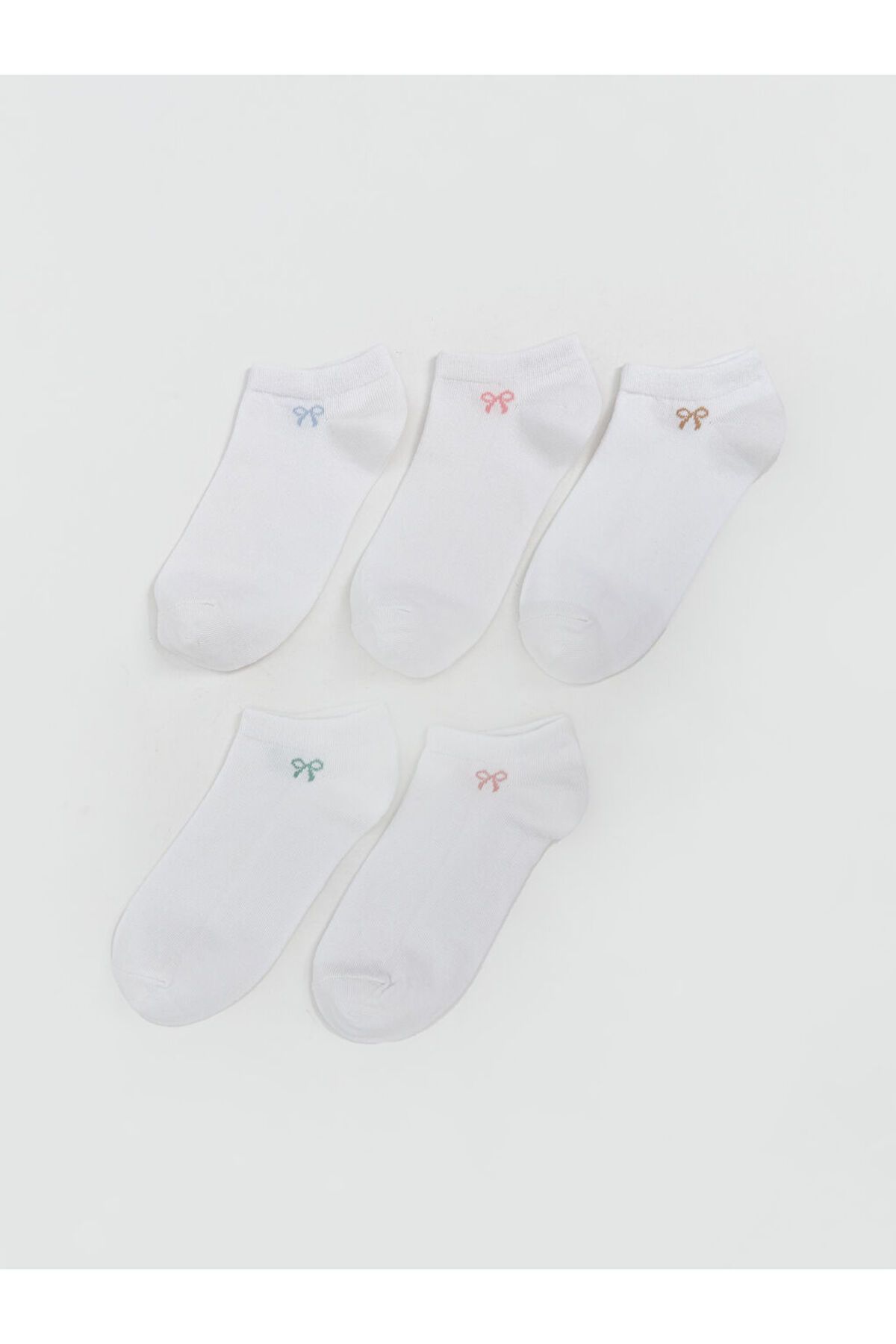 LC Waikiki Yeni Sezon Fiyonk Baskili Kadin Patik Corap 5'li - S5QH57Z8