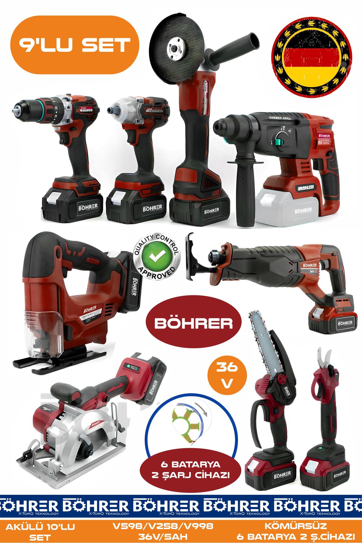 BANPRESTO - bear 63　フィギュア　9点セット BÖHRER Alman 9 Makine Kombo Set BA01083K 6 Akülü 2 Şarjlı Kömürsüz