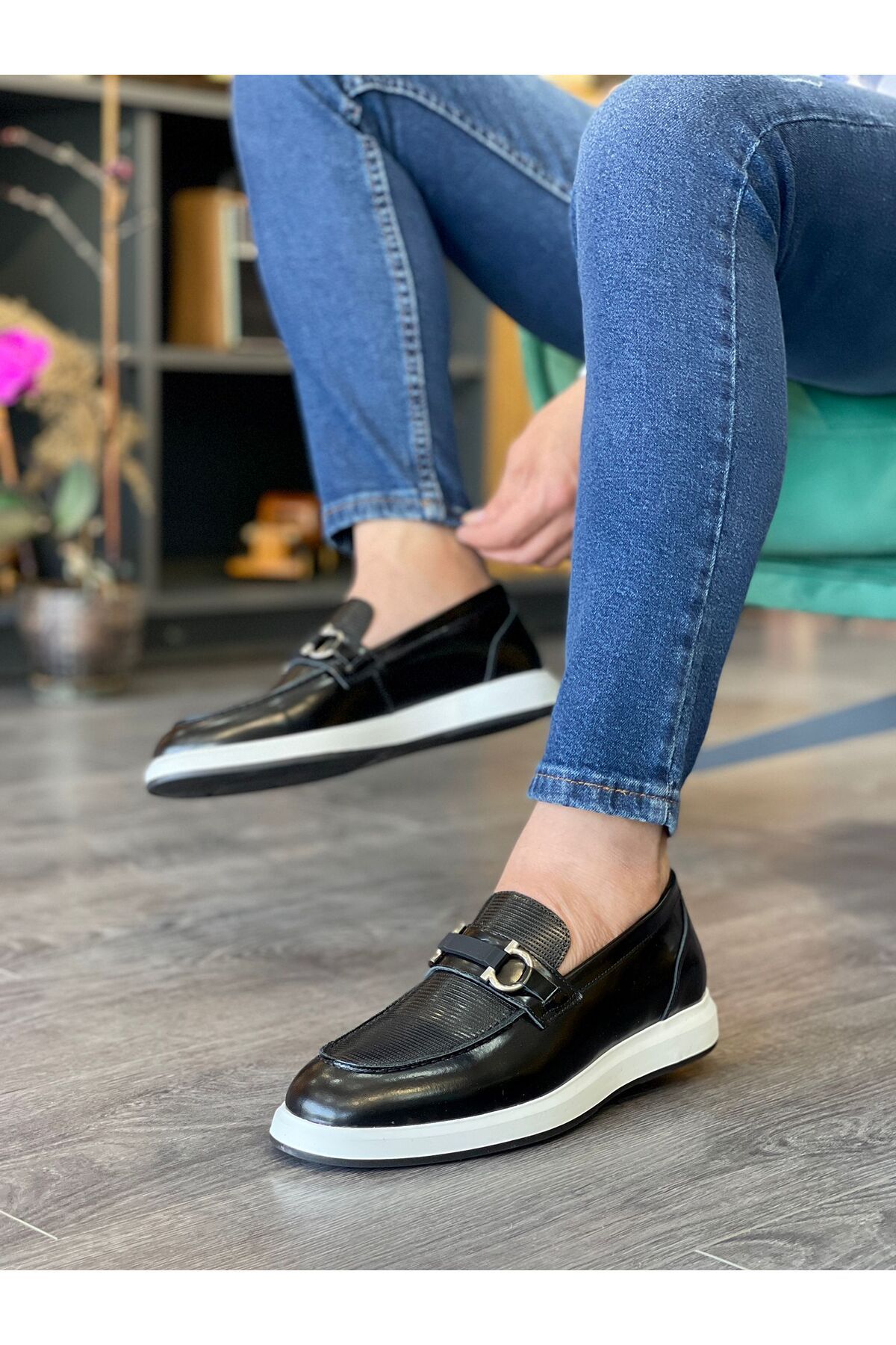 MOR KUNDURA Hakiki Deri Günlük Kullanım loafer Erkek Ayakkabı