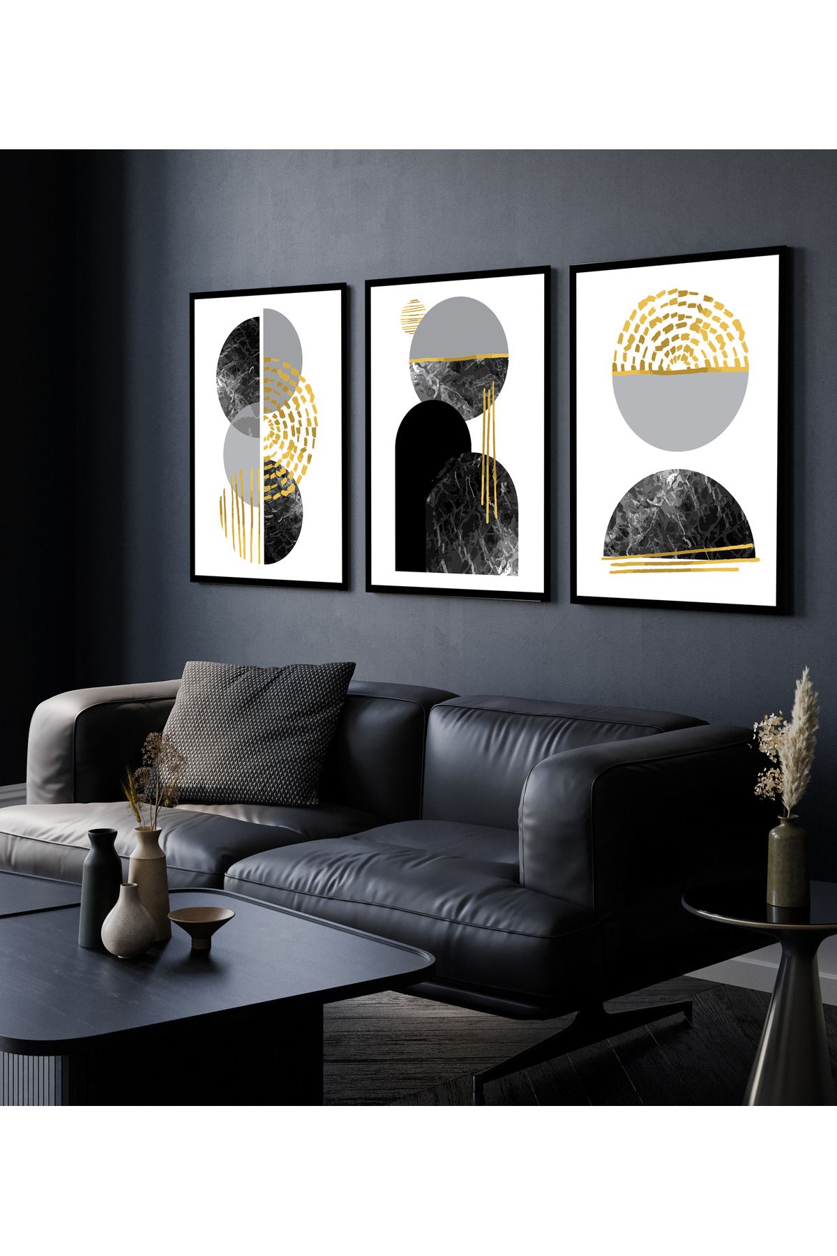 Hagen Modern Tablo Duvar Tablosu Çerçeve Görünümlü Mutfak Tabloları 3 lü Tablo Bohem Tablo Premium Kalite