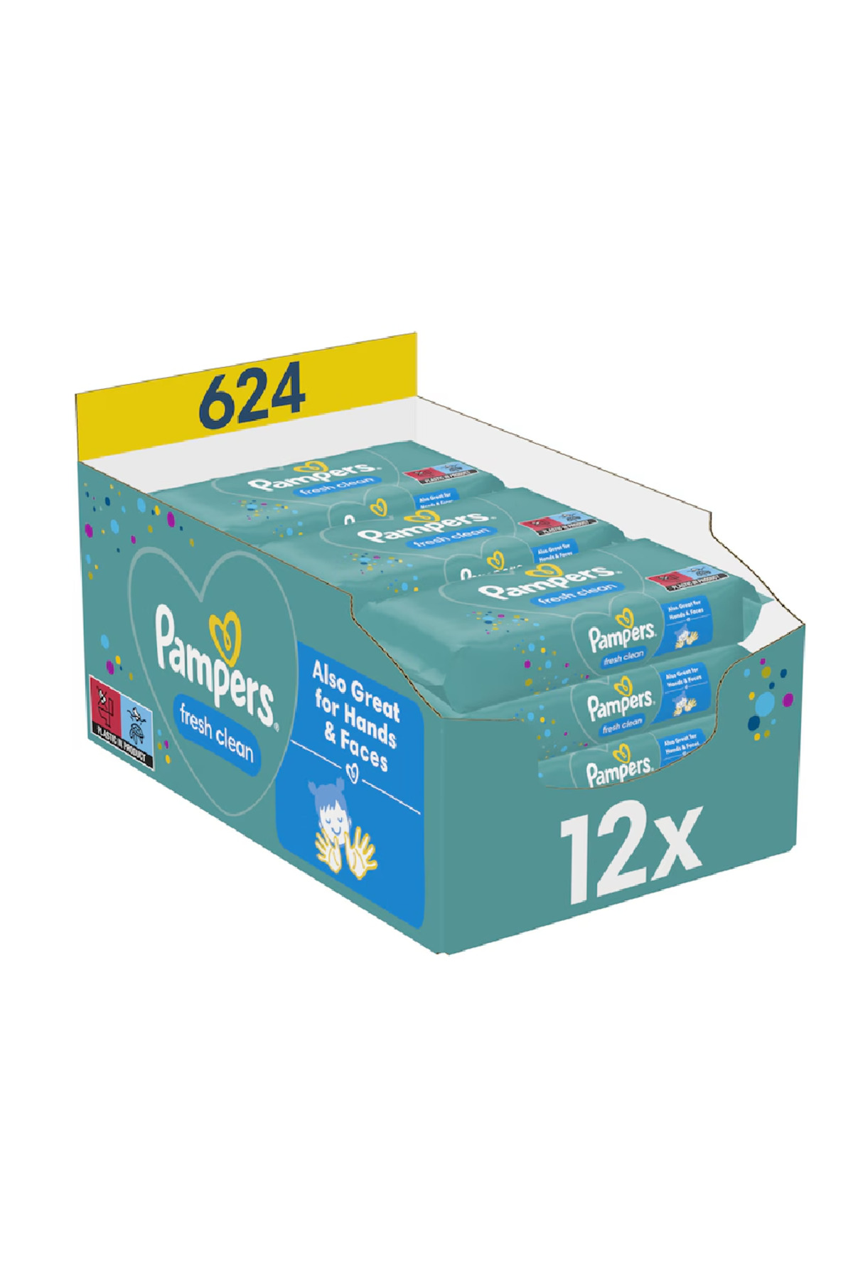 Pampers Fresh Clean, servetele umede, 12 pachete x 52, 624 buc